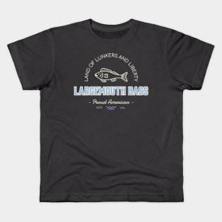 Land of Lunkers and Liberty: Largemouth Bass - Proud American Kids T-Shirt